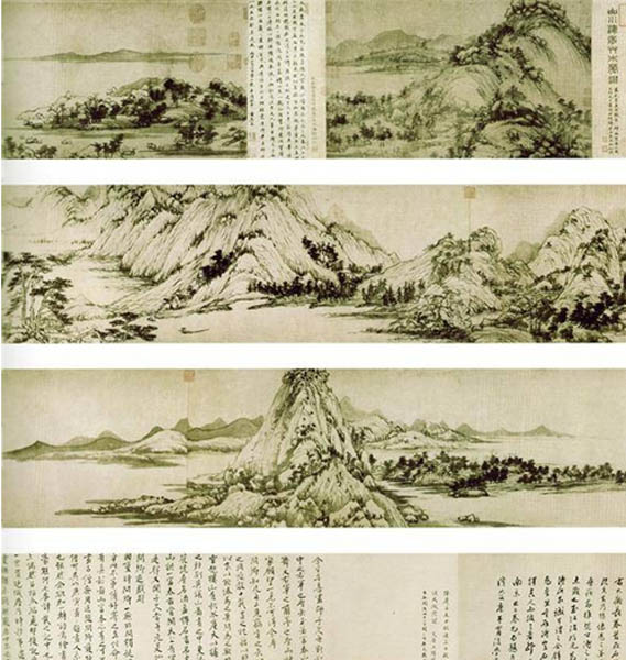 旅加国画家绘出《富春山居图》流传谱系并弥合两卷